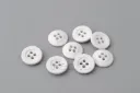 White 4-Hole Rubber Shirt Buttons 1000pcs/Pack 009337