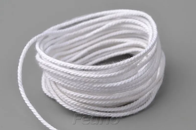 Bleached white color cotton twine and cord for hang tags 1.2mm HTS005