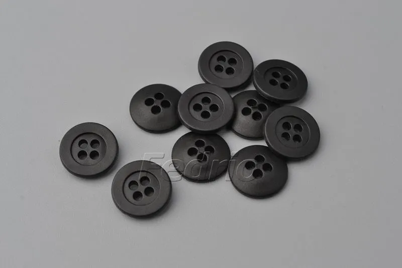1000pcs 4-Hole Round Rubber Buttons for clothing shirts, polo rugby, sewing knitting handmade items 1.4cm 009338 (black)