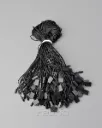 Black Polyester Hang Tag String with Square Plastic Locker 32cm 1000 pcs/Pack HTS118