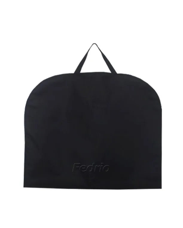 Black Non-Woven Fold-over Garment Bags Suit Covers with Handles Travel Storage Bags 2 Pieces 205619 (60*100cm)