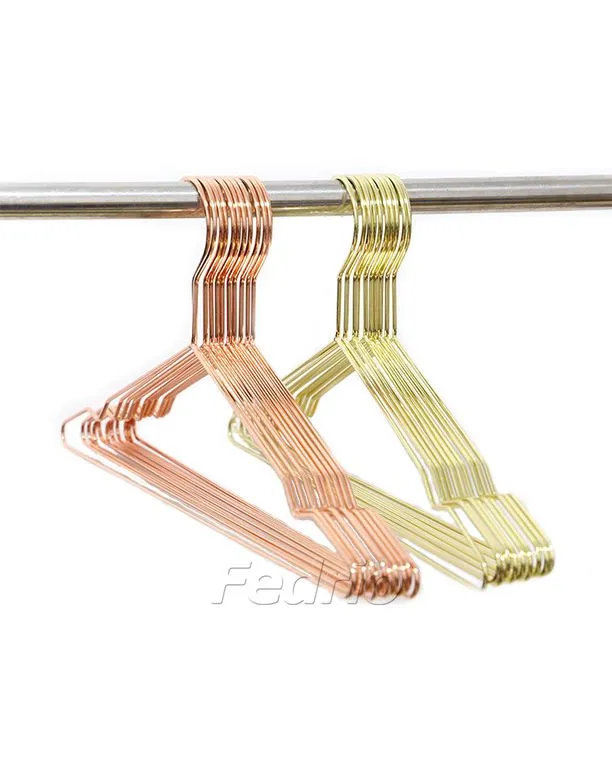 Wired Metal Iron Coat Hangers Strong Heavy Duty Hangers 20 Pack 203472 (gold)