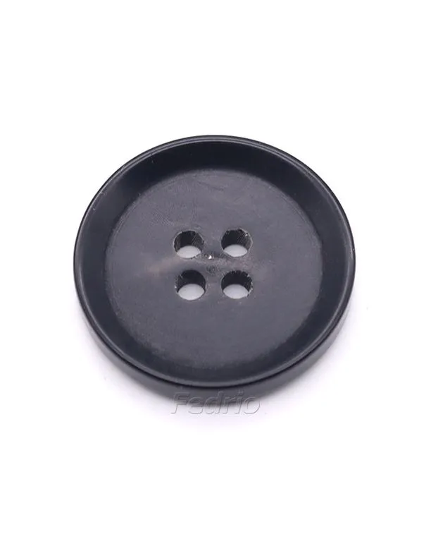 Natural Real Horn Round Dish Buttons Flatback 4 Holes Sewing Accessories 10 Pieces 204536 (1.5cm, black)