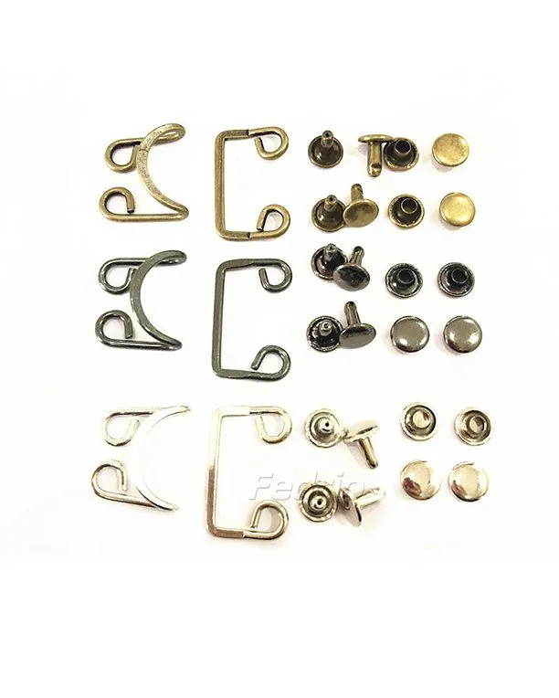 6 Sets Riveted Hook and Eye Closure for Dress Trouser Coat Fasteners 205680 (gunmetal)