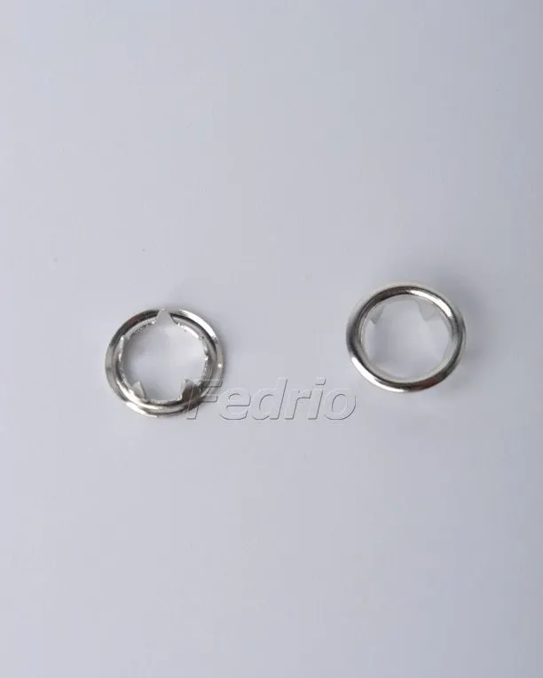 100 Pieces Metal Snap Silver Open Hollow Prong Snap Fasteners for Kid Clothes Jacket Jeans Wears 203469