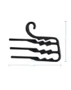 3-Tier Black Non-Slip Plastic Sock Hangers with Uneven Teeth Packaging Display Hook 10 Pieces 203504