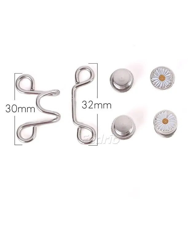 Non-sewn Daisy Hook and Eye Closure for Adjusting Jeans Pants 2 Sets 205682 (25*30mm)