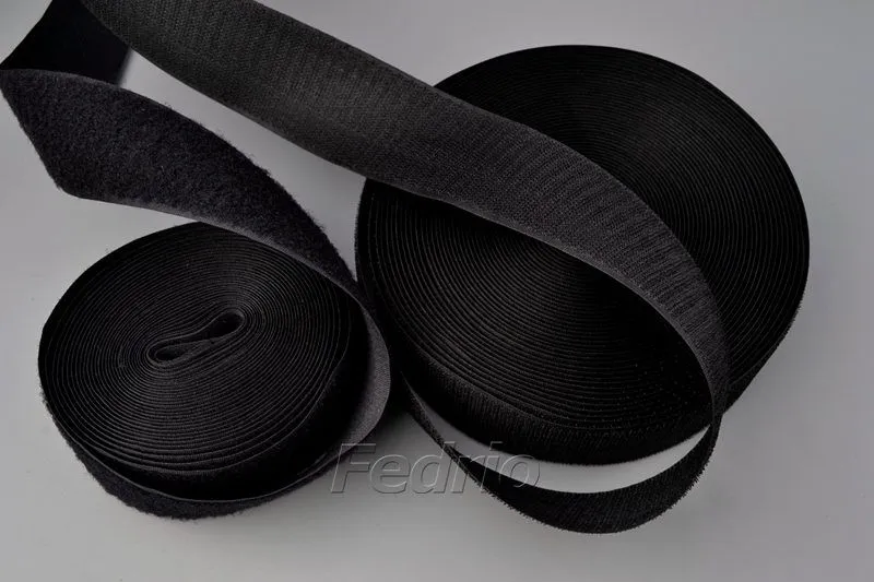 Black/White Polyester Hook and Loop Tape Roll 24m/Pair 009308 (1.6cm)