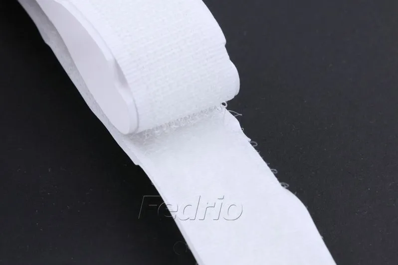 Black/White Adhesive-Backed Hook and Loop Fastener Tape Roll 25m/Pair 009310 (white, 1.6cm)