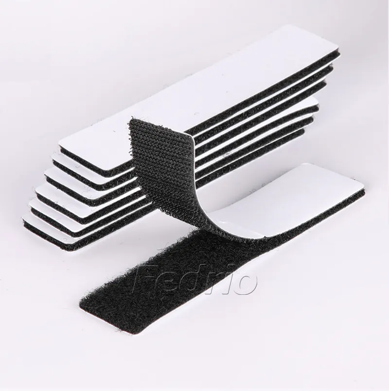 Black/White Self-Adhesive Hook and Loop Sticky Back Straps 50pairs/Pack 009312 (white)