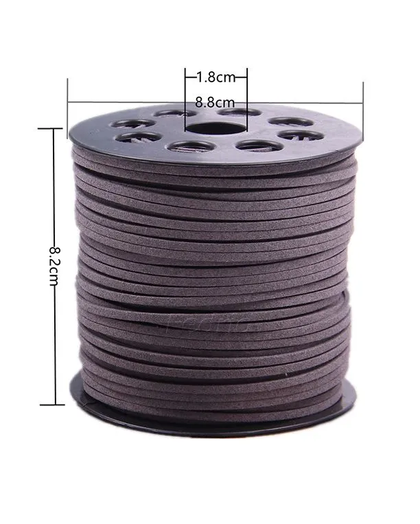 2.6mm wide Microfiber Flat Leather Cord Faux Seude Beading String for Jewelry Making 90 Meters/Roll 206735 (1)