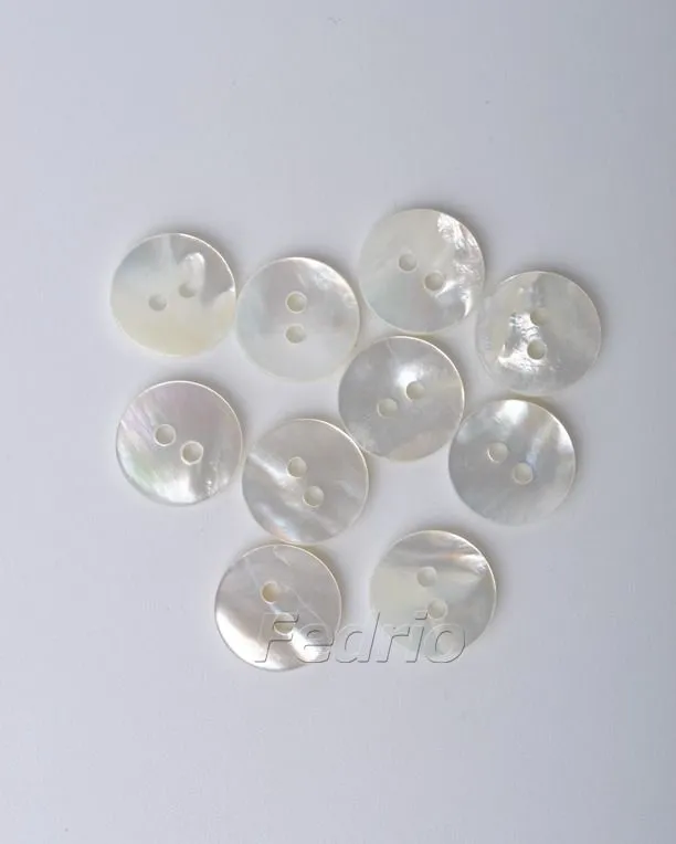 2-Hole White Mother of Pearl Shell Buttons Garment Sew Accessories DIY 10 pc/Pack 203426