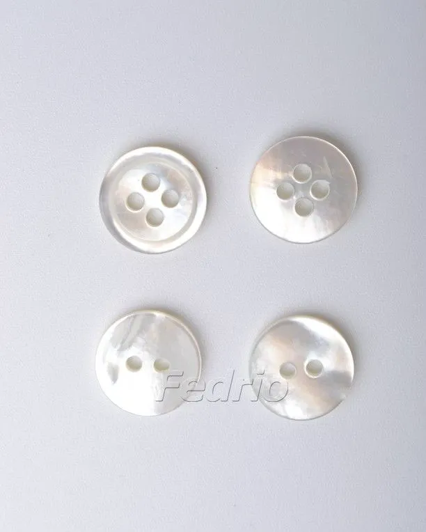 Narrow Rim White Mother of Pearl Shell Buttons High-end Shirts Suits Accessory 10 pcs/Pack 203427 (14L)
