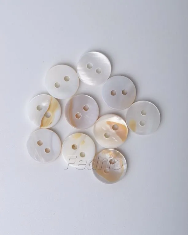 Natural 2-Hole Freshwater Pearl Shell Buttons for Apparel Jewelry Adornment 10 pcs/Pack 203432 (white)