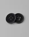Vintage Glossy Black Raised Edge Sewing Plastic Buttons 15mm 1000pcs -CB038