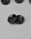 Black 4-Hole Flat Thick Plastic Shirt Buttons 11.5mm 1000pcs -CB039