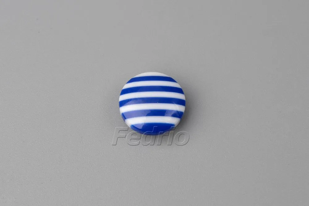 Striped line rainbow shank baby buttons 12.5mm 1000pcs - CB058 (blue-white)
