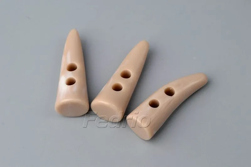 Light Grey Horn Style Toggle Resin Buttons 100pcs/Pack 008199
