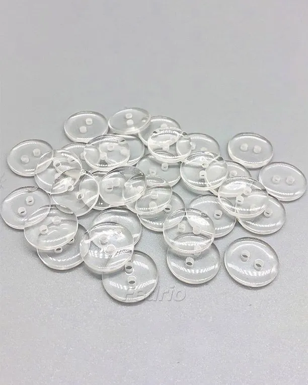Round Bread Resin Sewing Buttons 2-hole for Craft  Accessories 1000 Pieces 204533 (white, 18mm)