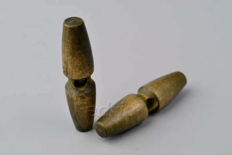 Single Hole Bicone Wooden Toggle Buttons 100PCS/Pack 008189