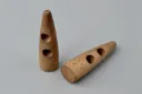 Brown Horn Shape 2-Hole Wooden Toggle Buttons 100pcs/Pack 008192