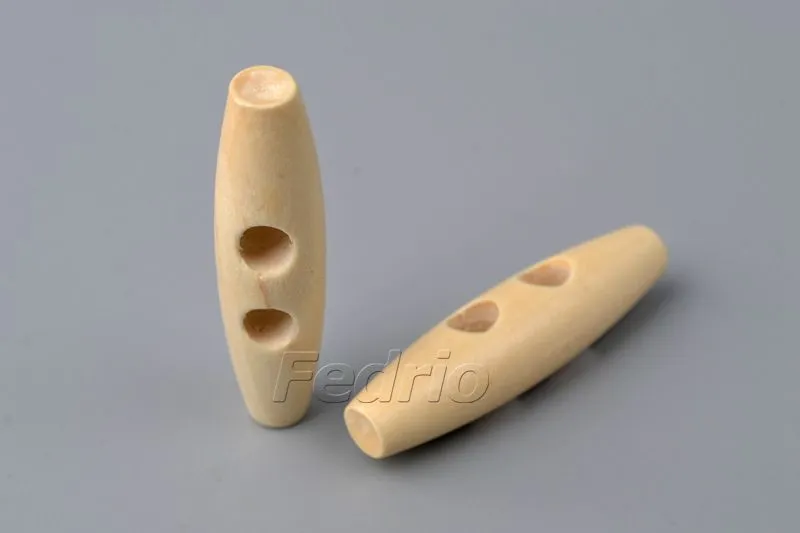 2-Hole Solid Wooden Toggle Buttons for Sewing Crafts Sewing 100pcs/Pack 008197