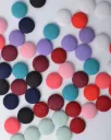 Solid Round Fabric Buttons Cloth Covered Flatback Buttons 100 Pieces 203442