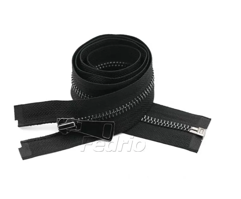 #5 Black Open-End Metal Zipper for Heavy-Duty coats Duffle Bags 10pcs/Pack 009303 (40cm)